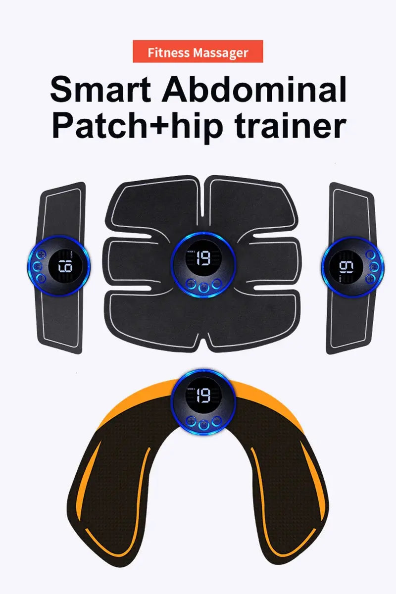 Electrical Muscel Stimulator Massager Abdomen Buttocks Arm Leg Neck Hips Trainer Muscle Toner Fitness Training Workout Equipment Nova Trendz