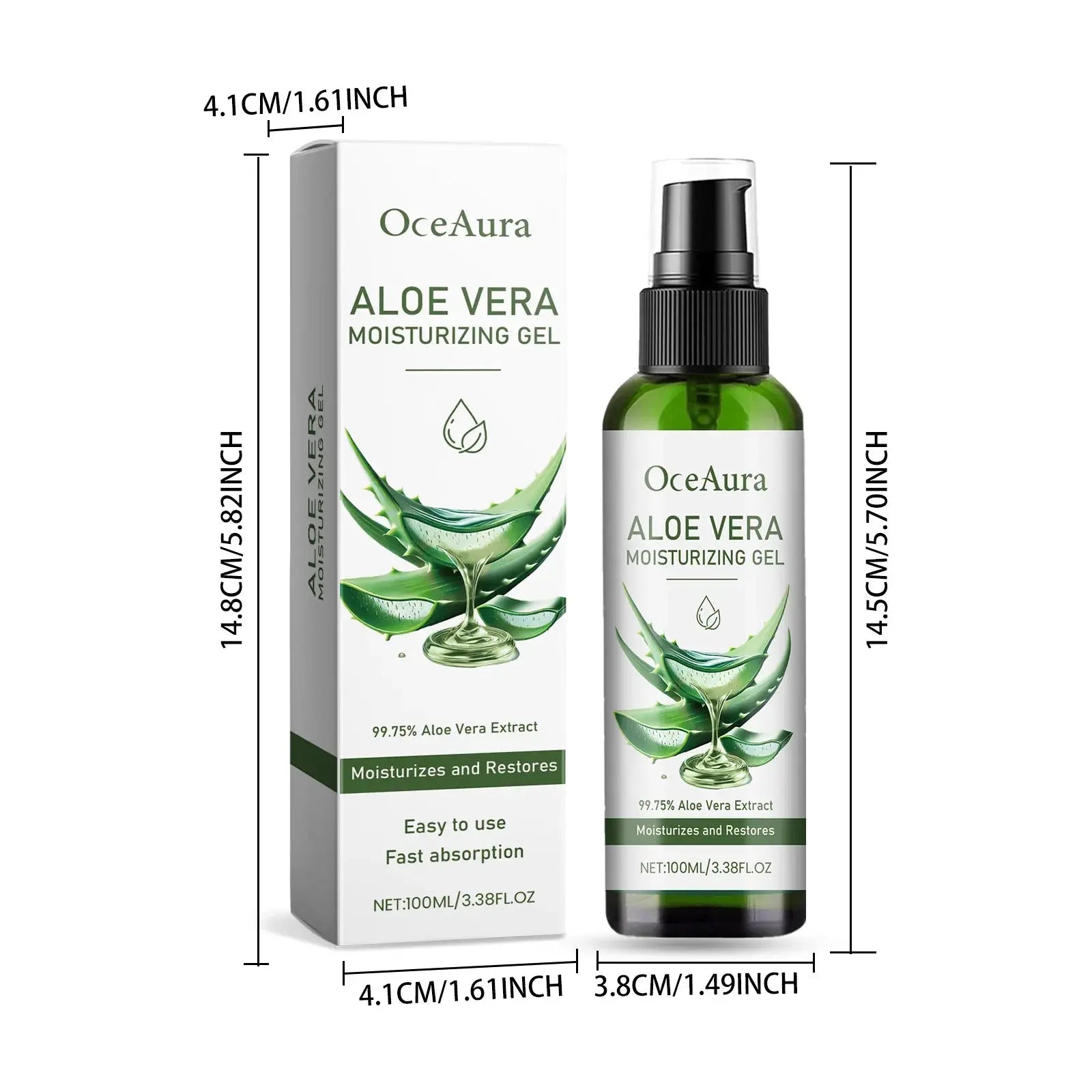 Aloe Vera Gel Pore Shrinking Oil Control Ance Remover Moisturizing Brighten Anti-Aging Facial Essence Beauty Skin Care Products Nova Trendz