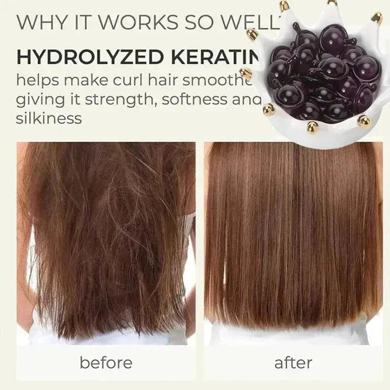 Hair Vitamin Capsule Keratin Oil Fast Restore Soft Smooth Shiny Hair Care Nourish Repair Hair Damaged Splitting Treatment Produc - Nova Trendz