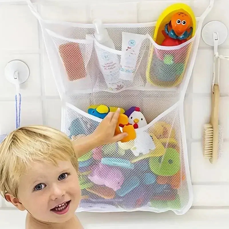 Baby Bathroom Mesh Bag Shower Bath Toys Storage with Strong Suction Cups Bathroom Toy Organizer Pouch for Kids Toddlers Nova Trendz