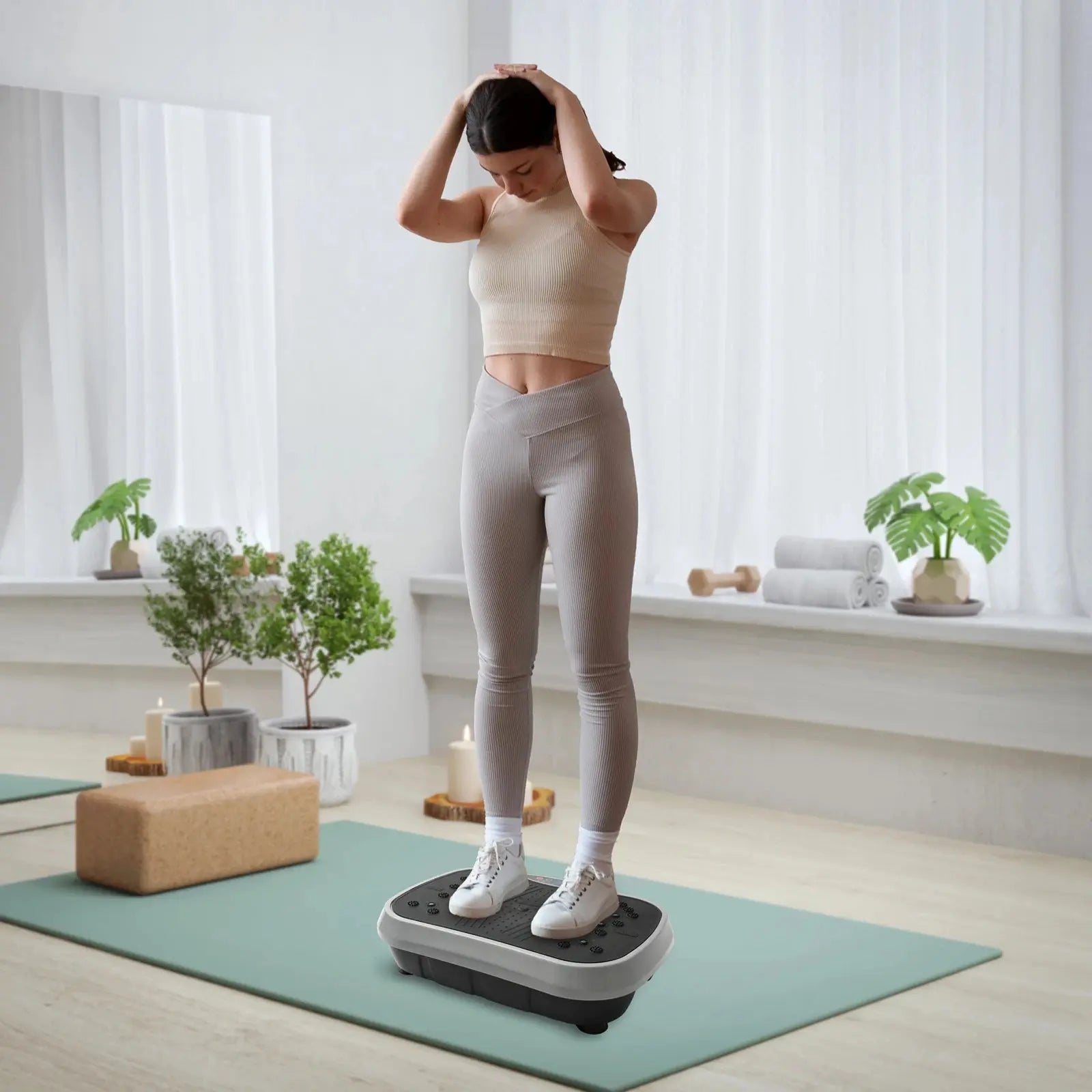 Vibration Plate Exercise Machine Fat-Burning Home Fitness Fat Slinger Shaping Whole Body Workout Portable Fitness Equipment Nova Trendz