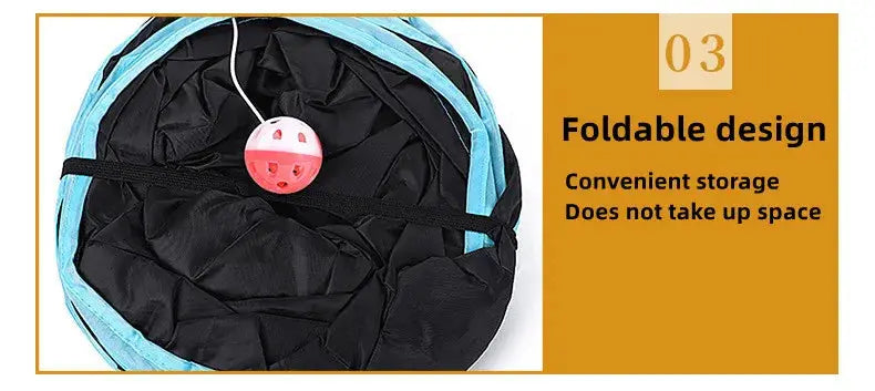 Cat Tunnel Pet Supplies Cat S T Pass Play Tunnel Foldable Cat Tunnel Cat Toy Breathable Drill Barrel for Indoor loud paper - Nova Trendz