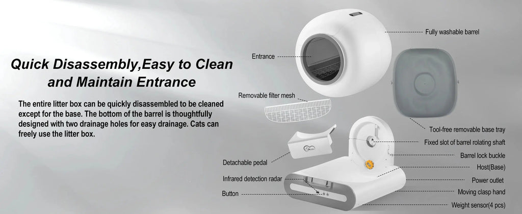 DOEL  Automatic Cat Litter Box Self Cleaning with App Control & Cat Litter Mat Smart Cat Toilet for Multiple Large Cats Nova Trendz