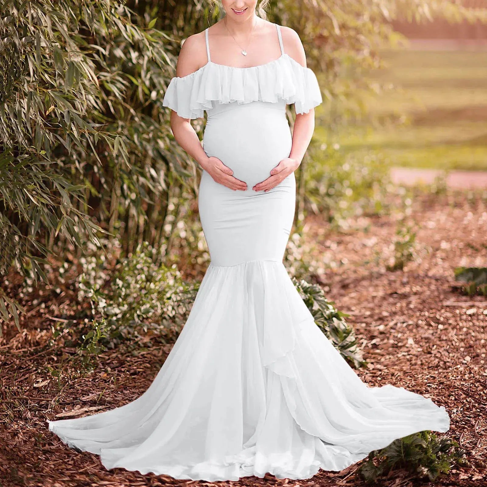 Maternity Dresses For Photo Shoot Pregnant Dress Lace Props Short Sleeve Solid Aline Dress Ropa De Maternidad Embarazo Juvenil Nova Trendz
