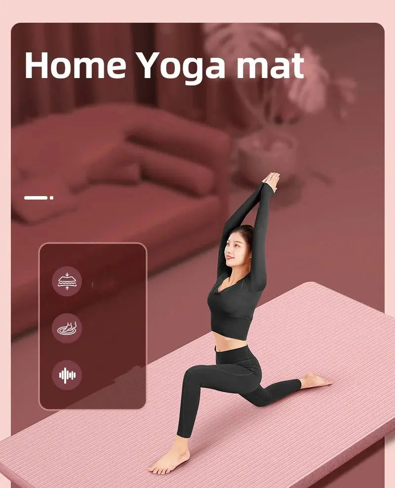 10mm Yoga Mat Thick Non-slip Exercise Fitness Workout Mats for Home Pilates Environmentally Friendly Yoga Mat Nova Trendz