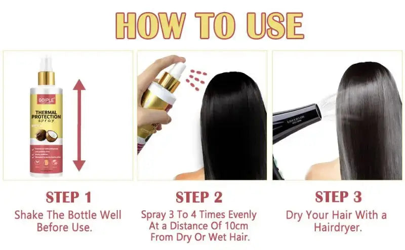 Heat Protection Spray Thermal Protector Serum Hair Growth Essential Oil Sleep Bonnet with Brush Moisturize Care Conditioner Set Nova Trendz