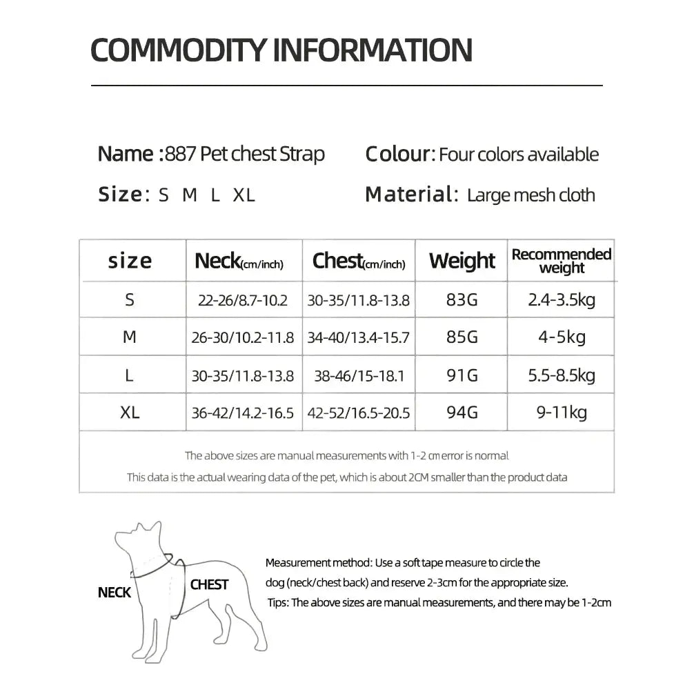 New Breathable Reflective Dog Harness Vest Easy To Wear Comfortable Adjustable Pet Harness for Small Medium Dogs - Nova Trendz