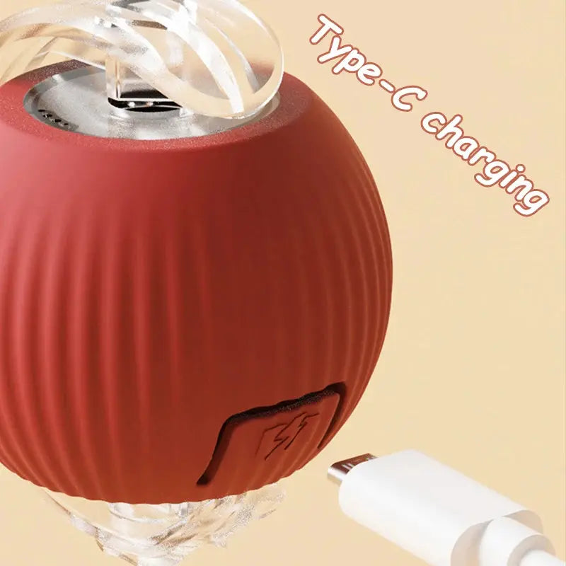 New Cat Interactive Ball Toy Automatic Rolling Ball Faux Tail Rechargeable Smart Pet Electric Toy Dog Cat Training Imitate Mouse - Nova Trendz