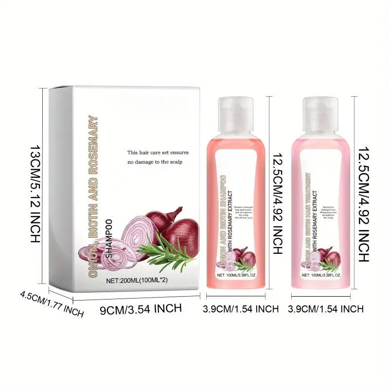 Onion Biotin and Rosemary Shampoo and Conditioner Set Deeply Moisturize and Smooth Nourishes Hair Roots Improves Hair Quality Nova Trendz
