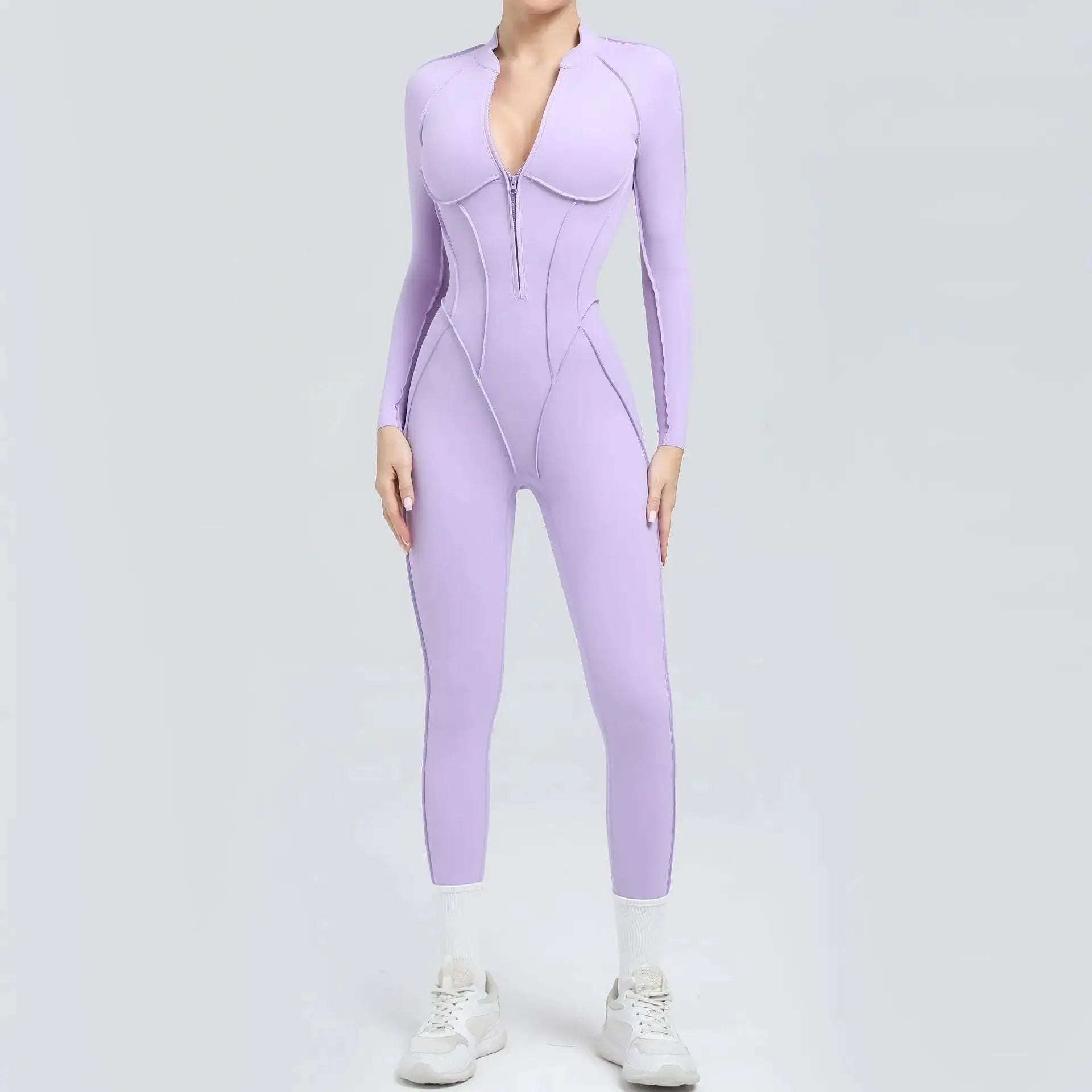 New Seamless Yoga Jumpsuits Sports Fitness Hip-lifting Backless Skinny Zipper One-Piece Workout Clothing Gym Bodysuit for Women - Nova Trendz