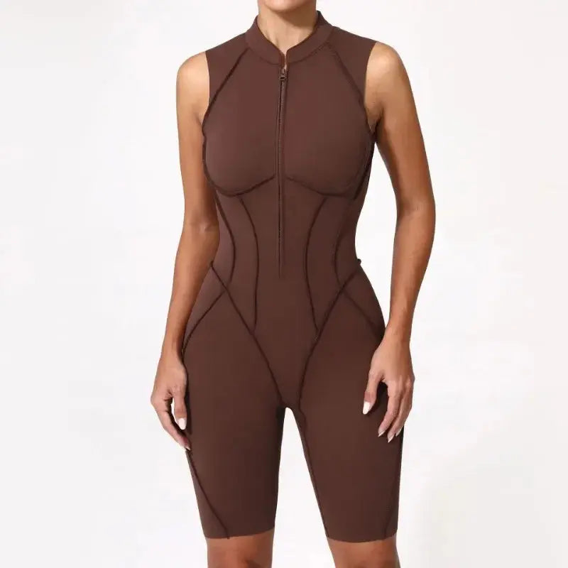New Seamless Yoga Jumpsuits Sports Fitness Hip-lifting Backless Skinny Zipper One-Piece Workout Clothing Gym Bodysuit for Women - Nova Trendz