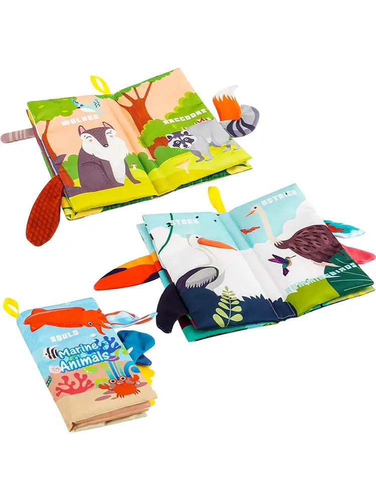 Baby Books Toys, Baby Books 0-6 Months, 3PCS Touch and Feel Cloth Crinkle Soft Books, Toys for 0-3-6-12-18 Months Infant Newborn - Nova Trendz