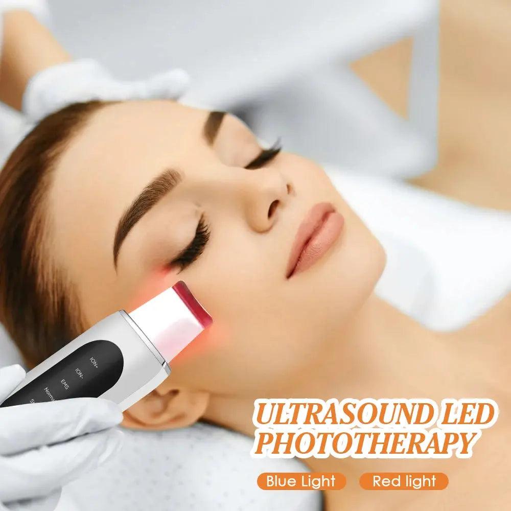 Skin Scrubber Ultrasonic Facial Machine for Home Use Spatula for Blackhead Remover Shovel Peeling Pore Cleaner Face Lift Massage - Nova Trendz