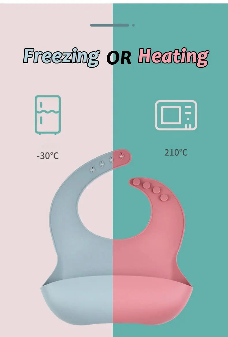 Baby Silicone Tray Bib Waterproof Soft 4-speed Adjustable Bibs Newborn Eating Food Isolate Dirt Feeding Saliva Pocke Kids Stuff Nova Trendz