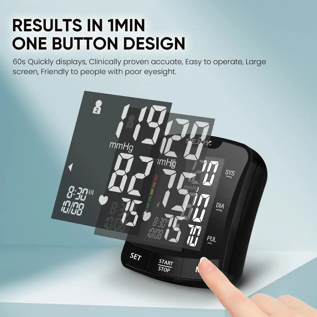 SEJOY Electronic Blood Pressure Monitor Wrist Cuff Tonometer Digital Sphygmomanometer Electronic BP Monitors Blood Meter Nova Trendz
