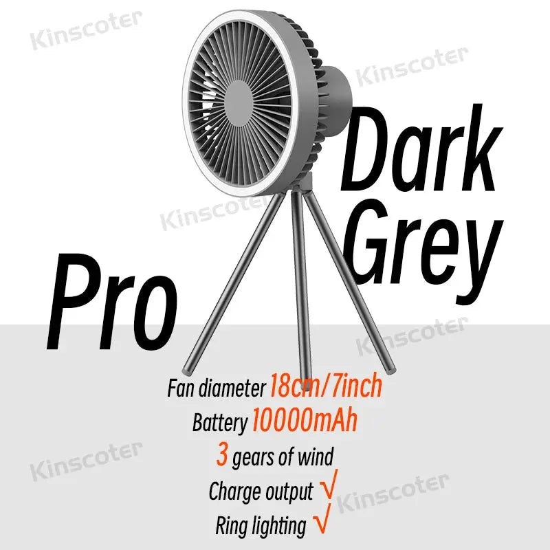 10000mAh 4000mAh Camping Fan Rechargeable Desktop Portable Circulator Wireless Ceiling Electric Fan with Power Bank LED Lighting Nova Trendz