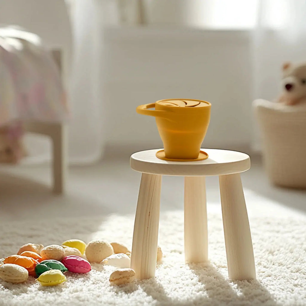 1PCS Baby Silicone Tableware Collapsible Snack Cup Baby Shower Gift Portable Baby Snack Box Feeding Trianing Baby Food Storage Nova Trendz