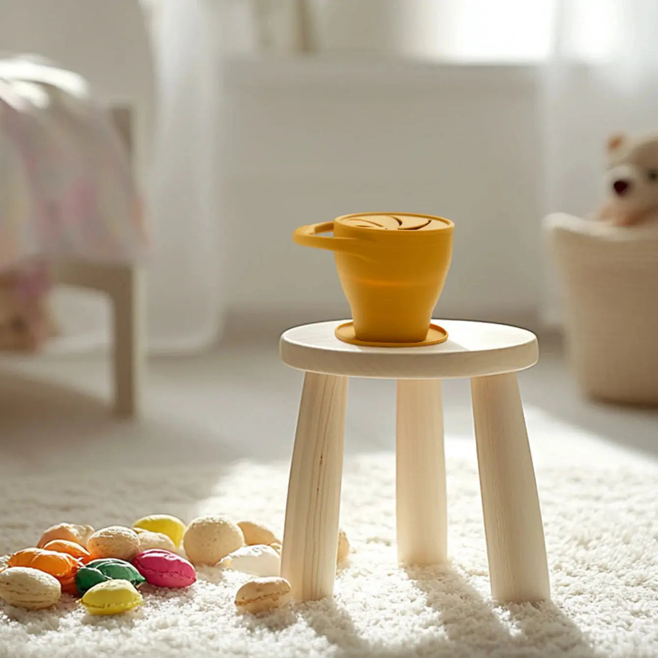 1PCS Baby Silicone Tableware Collapsible Snack Cup Baby Shower Gift Portable Baby Snack Box Feeding Trianing Baby Food Storage Nova Trendz
