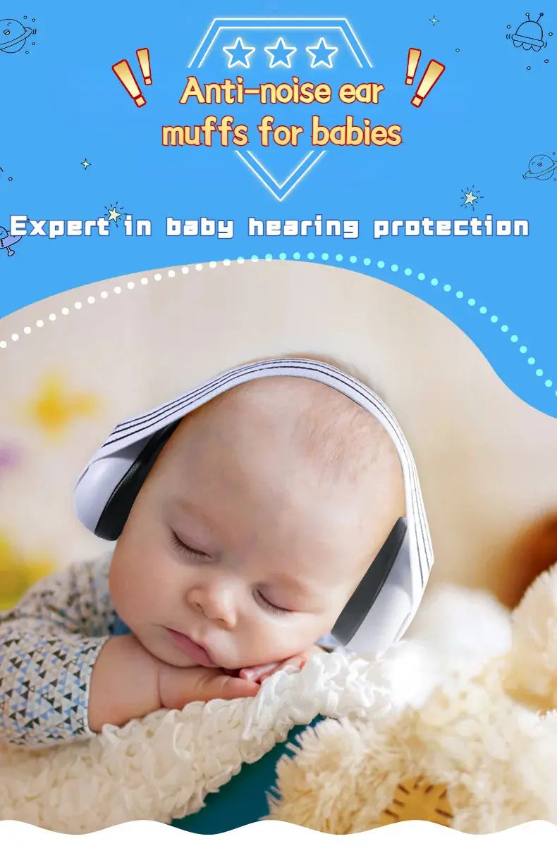 Baby Earmuff Mini-headset Adjustable Noise-proof Ear Protection Kids' Outdoor Sleep and Airplane Anti-noise Earmuffs Nova Trendz