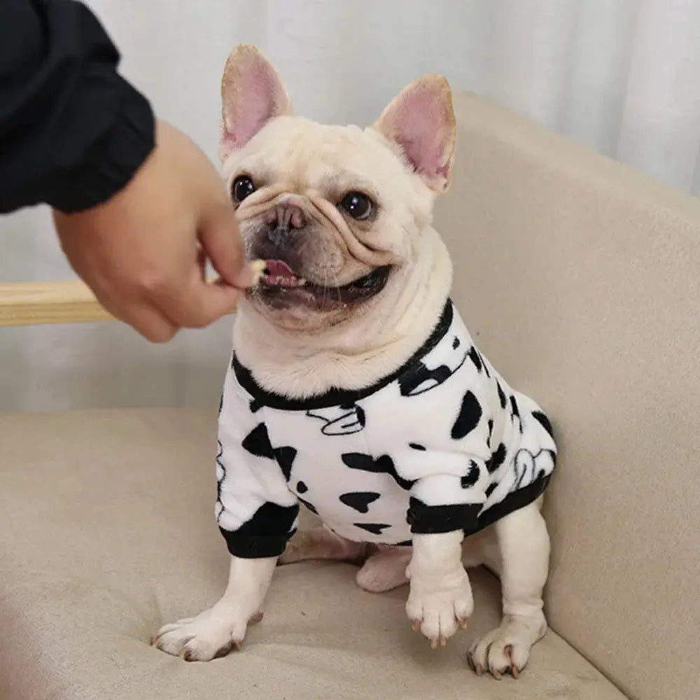 Warm Dog Clothes Cute Print Puppy Pet Clothing French Bulldog Hoodie Winter Dog Pajamas Sweater Coat for Small Medium Dogs Cats - Nova Trendz