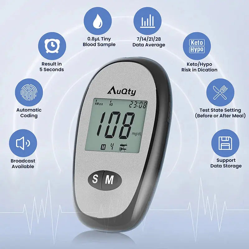 Blood Glucose Meter With Individually wrapped Glucose Test Strip Glucometer Kit Blood Sugar Monitor for Diabetes Fast Result Nova Trendz