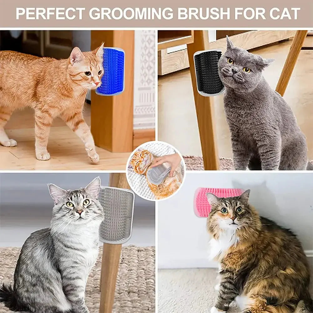 Pet Cat Corner Scrubber Massager Cat Scratching Scratching Scratcher Cat Brush Comb Massage Corner Brush Pet Supplies Nova Trendz