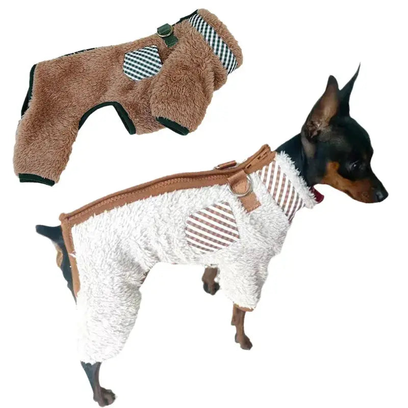 Towable Pet Jumpsuit with Buckle Winter Warm Puppy Dog Suit Clothes for Small Dogs Yorkshire Shih Tzu Overalls mascotas Clothing - Nova Trendz