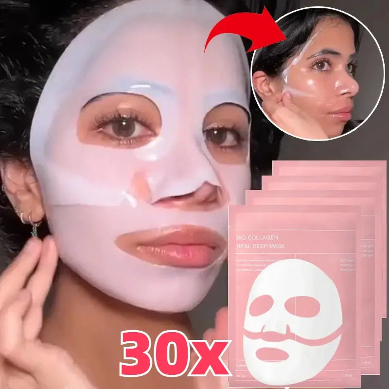 20/10/5/1PC Bio Collagen Face Mask Shrink Deep Hydrating Overnight Mask Moisturizing Refreshing Brightening Face Skin Care Nova Trendz