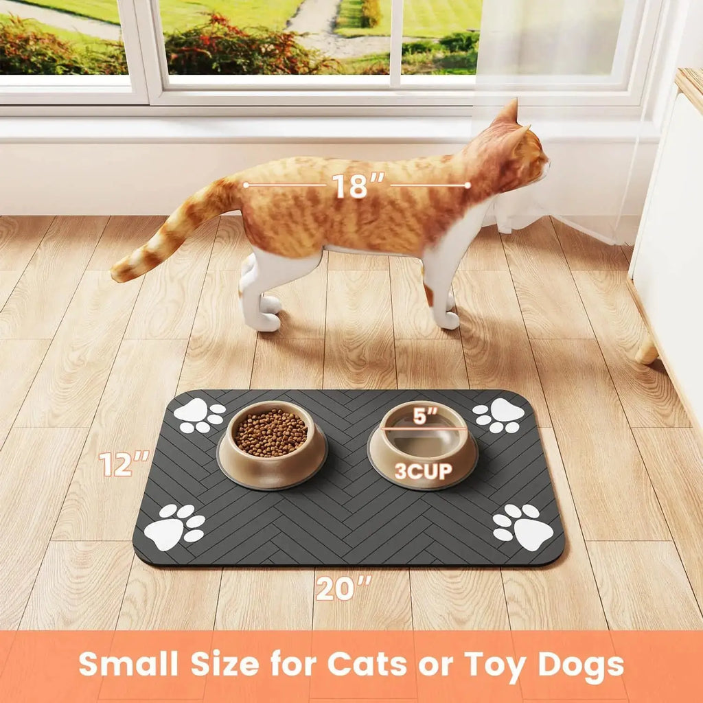 Pet Feeding Mat-Absorbent Pet Placemat for Food and Water Bowl, with Waterproof Rubber Backing, Quick Dry Water Mat for Dog Cat - Nova Trendz