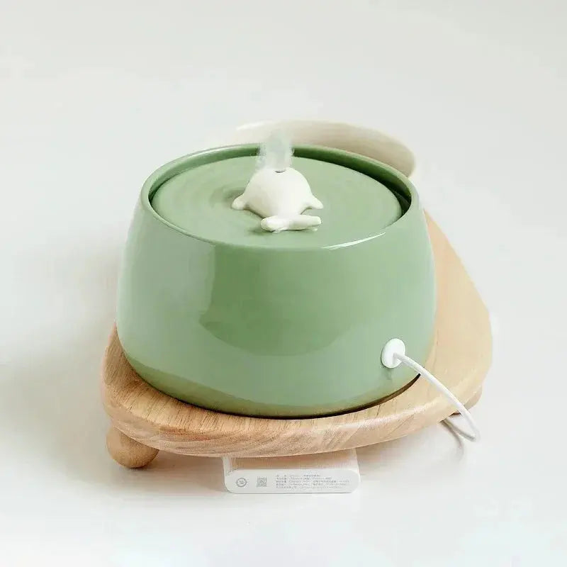 1.3 L Ceramic Cat Water Fountain USB Charging Pet Water Feeders Dogs Automatic Circulating Filtration Flow Water Dispenser Nova Trendz