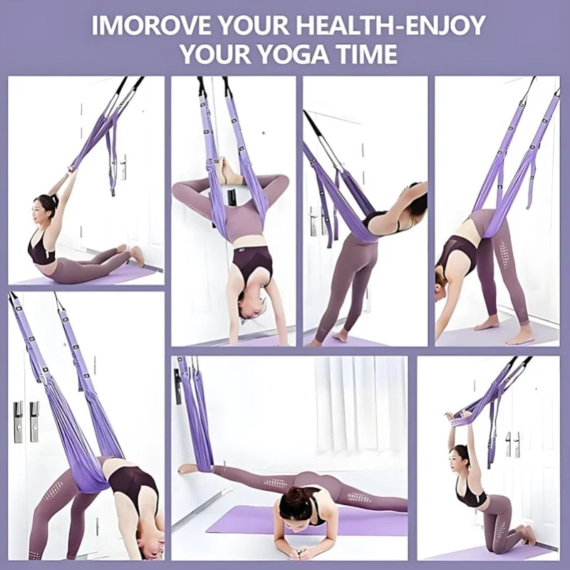 Luxury Purple Aerial Yoga Rope - Soft Fabric+Stable Support, Home Workout Safety, Single Piece Nova Trendz