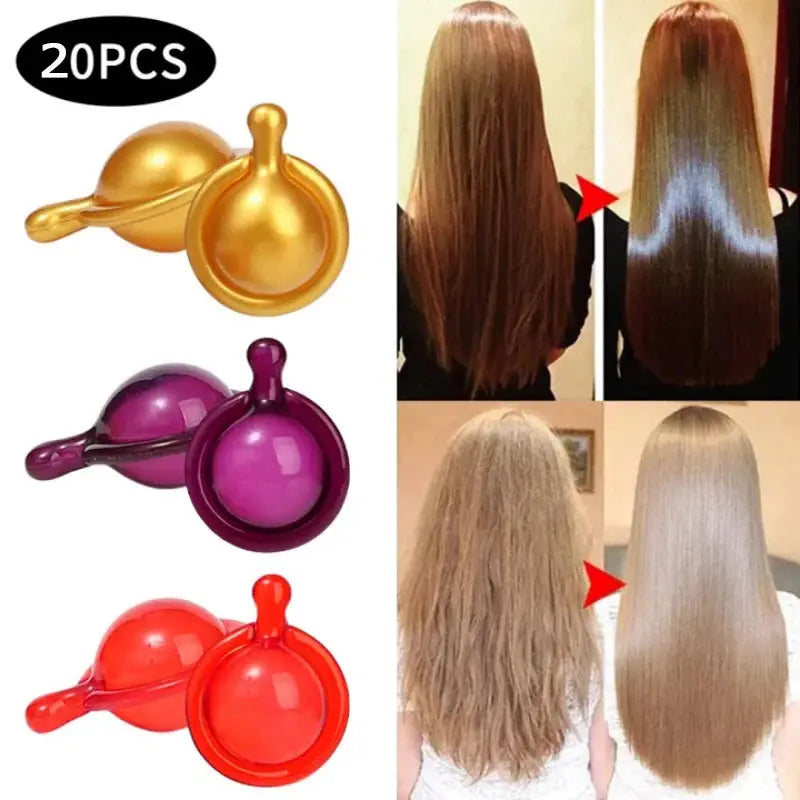 Hair Vitamin Capsule Keratin Oil Fast Restore Soft Smooth Shiny Hair Care Nourish Repair Hair Damaged Splitting Treatment Produc - Nova Trendz