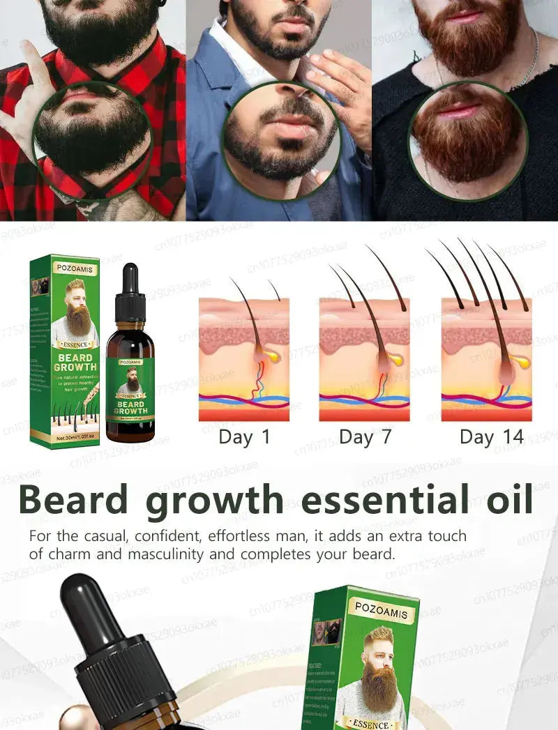 The most effective beard growth essence in 2025, grow a thick beard in 7 days. Chest hair, leg hair, beard and hair growth Nova Trendz