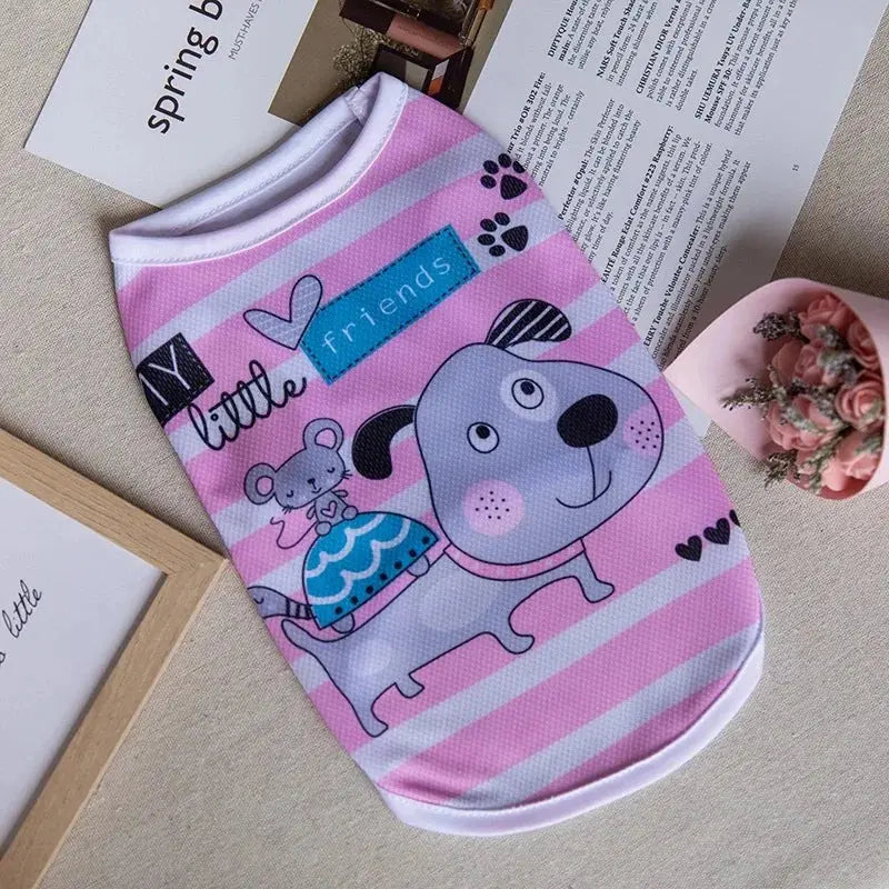 1 PC Lightweight Summer Vest for Pets Chihauhua XS-XXL Big Dogs Clothing Ice Felt Overall Cartoon No Fading Pet Cat Overalls - Nova Trendz