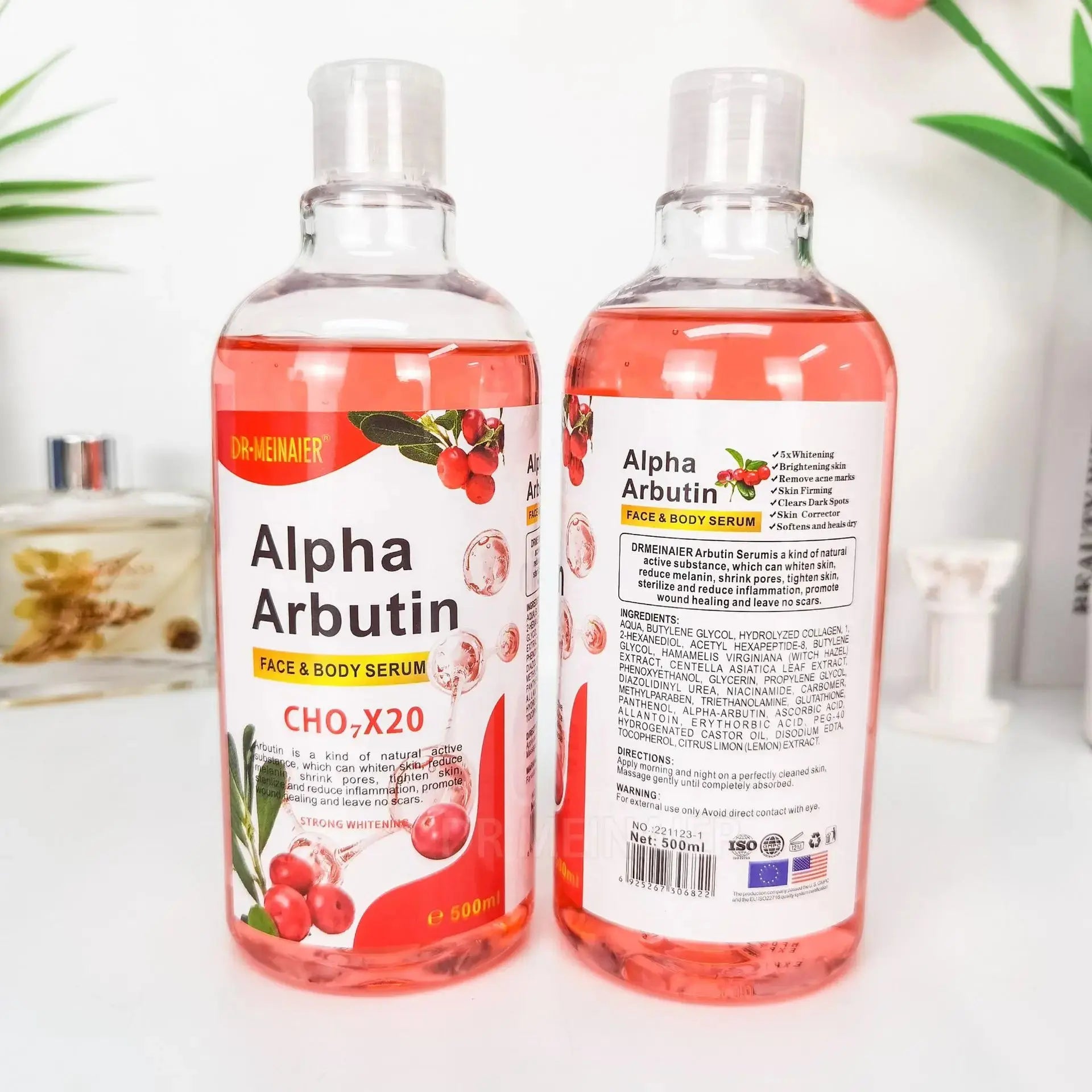 500ML Vitamin C AHA HYALURONIC& NICOTINAMIDE Face Serum Moisturizing Lightening Body Cream Honey&Almonds Nova Trendz