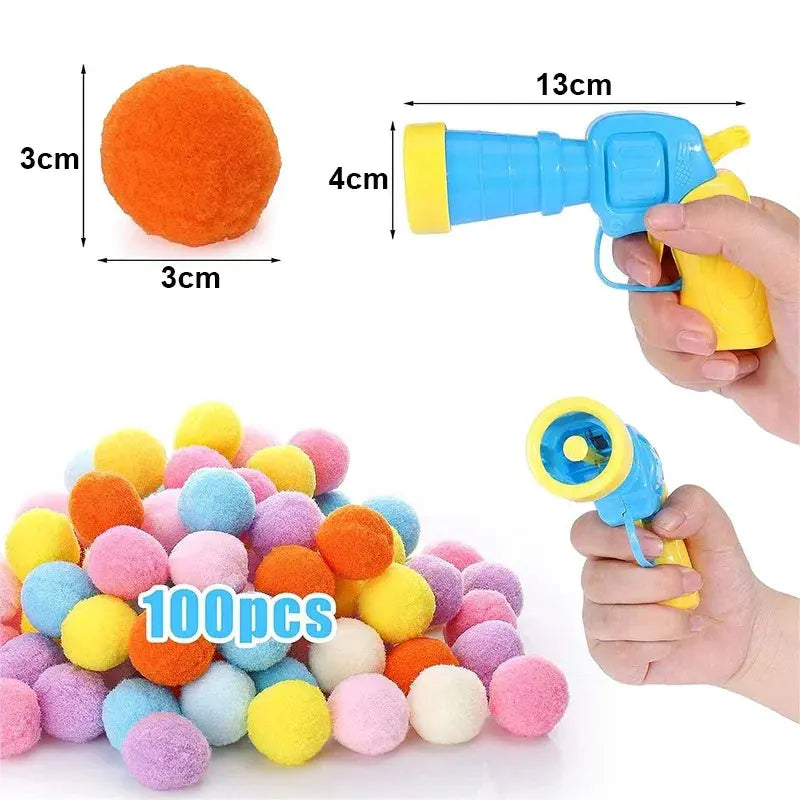 Cat Toys Interactive Launch Training Toy For Pet Kitten Creative Mini Shooting Gun Games Stretch Plush Ball Toys Pet Supplies - Nova Trendz