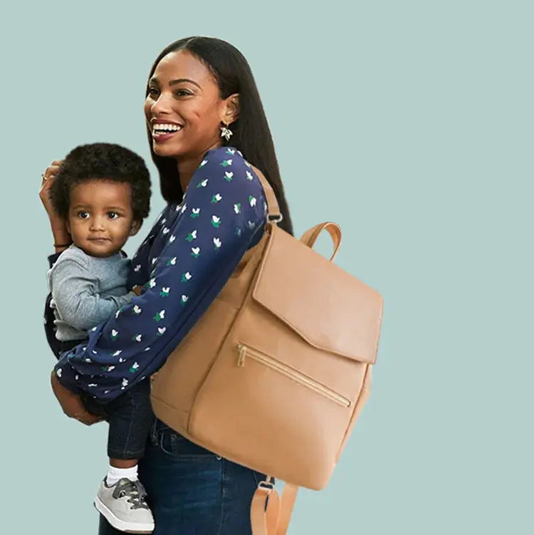 PU Leather Baby Diaper Bag Backpack For Moms Large Capacity Nappy Bag with Changing Pad Stroller Straps baby bags organizer Nova Trendz
