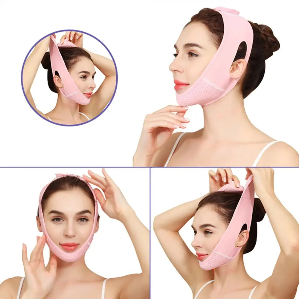 Double Chin Remover Facial Lifting Slimming Bandage V Line Shaped Cheek Face Lift Up Belt Strap Jaw Face Tightening Massagers - Nova Trendz