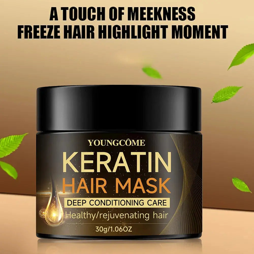 Keratin Hair Mask Repair Damaged Hair Restore Shine Hair Mask Moisturizer Conditioner Soft Smooth Frizz Damaged Hair Care Nova Trendz