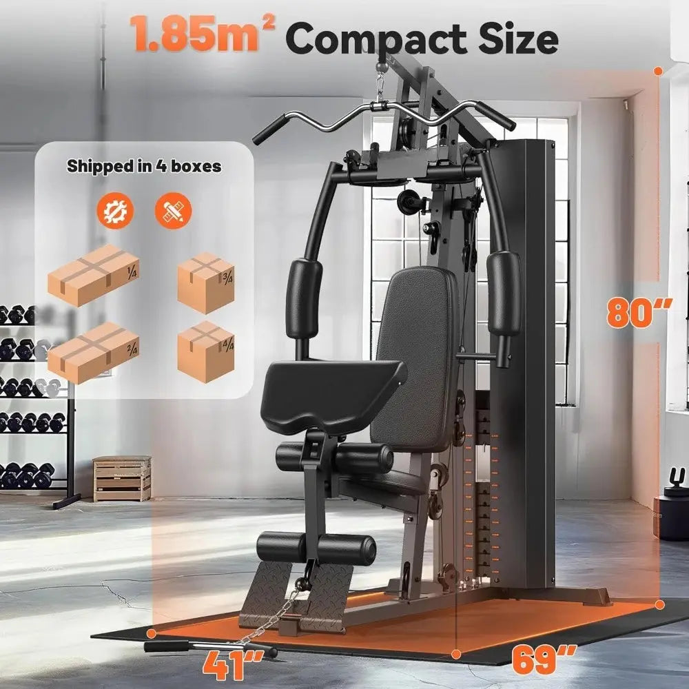 Home Gym,Workout Station with 154LBS Weight Stack, Exercise Equipment for Full Body Traning with Pulley System Nova Trendz