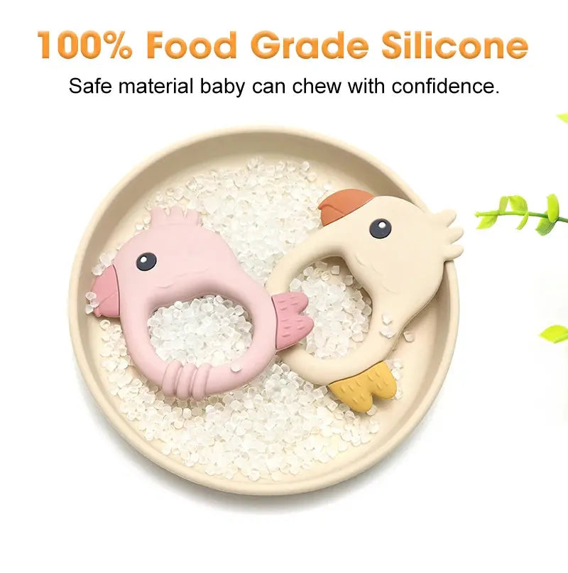 2015 New Design Colorful Parrot Teether - Food-Grade Silicone Baby Teething Toy (BPA-Free) baby teether Nova Trendz