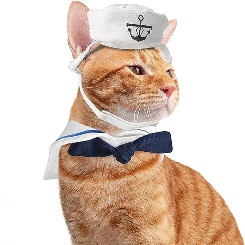 Funny Pet Cat Costumes Cat Dog Rabbit Apparel Clothes For Halloween Cosplay Navy Sailor Costumes Jacket Cloak Dog Accessories Nova Trendz