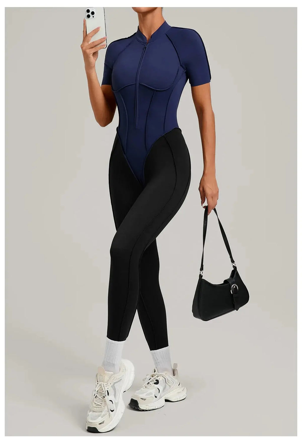 Yoga Bodysuit Short Sleeves Women's Tracksuits Gym Zipper Jumpsuits Sports Workout High-intensity Fitness One-piece Tights Suit - Nova Trendz