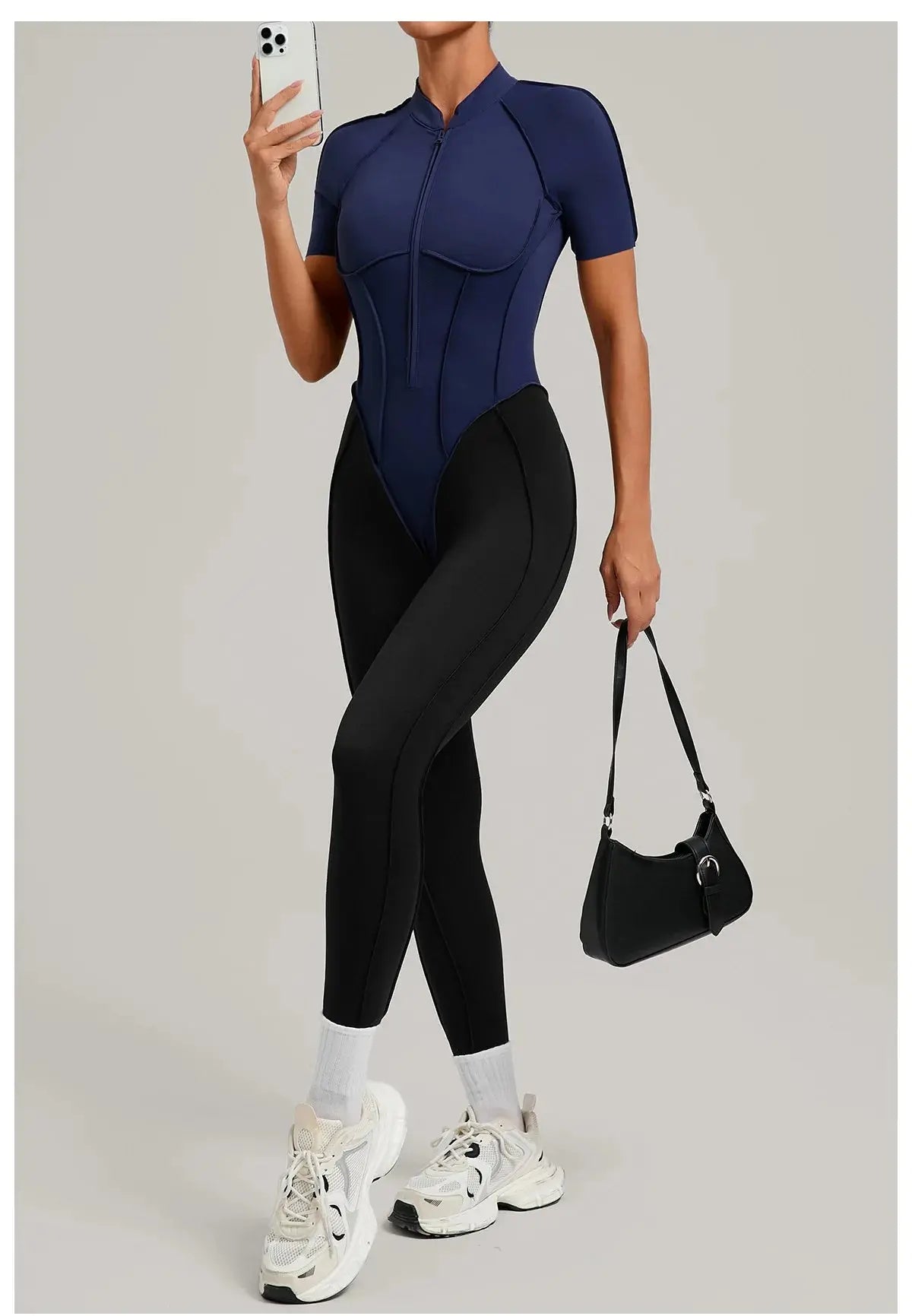 Yoga Bodysuit Short Sleeves Women's Tracksuits Gym Zipper Jumpsuits Sports Workout High-intensity Fitness One-piece Tights Suit - Nova Trendz