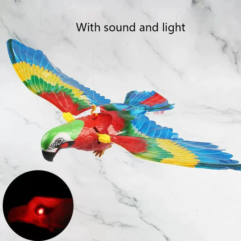 Simulation Bird Interactive Cat Toys Electric Hanging Eagle Flying Bird Cat Teasering Play Cat Stick Scratch Rope Pet Toys - Nova Trendz