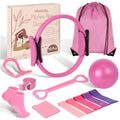 Home Pilates Essentials Kit for Women with 9 Inch Yoga Ball Figure 8 Resistance Band Pilates Bands Accessories Pilates Ring and Nova Trendz