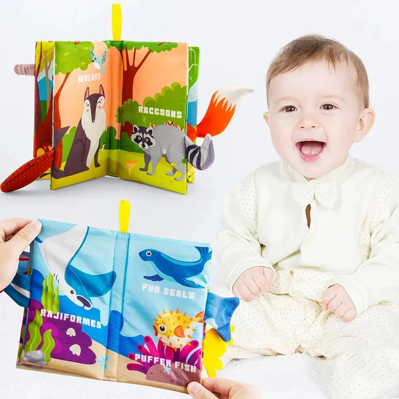 Baby Books Toys, Baby Books 0-6 Months, 3PCS Touch and Feel Cloth Crinkle Soft Books, Toys for 0-3-6-12-18 Months Infant Newborn - Nova Trendz