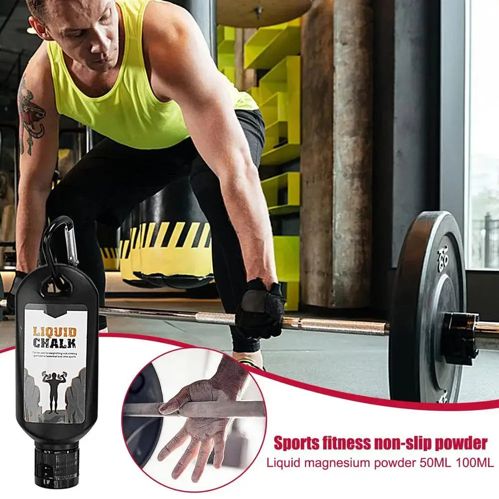 50ml/100ml Liquid Chalk Sweat-Resistant Workout Magnesium Powder Anti-slip Cream Grip Weight Lifting Climbing Gym Sports Chalk Nova Trendz
