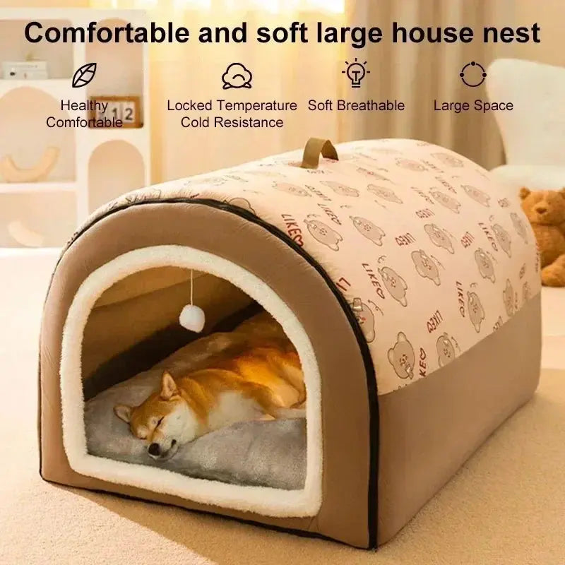 1PC Big Dog Kennel Winter Warm Pet Bed for Small Medium Dogs Removable Dog Sleeping Bed Puppy Bed Kennel Dog Accessories Nova Trendz
