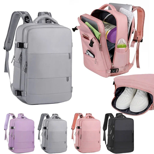 Mummy Bag Nappy Backpack Large Capacity Multifunction Cabin Bag with Shoe Storage Multilayer Separation Waterproof Diaper Bags